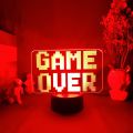 Gaming Room Computer Desktop Setup Lighting Decor 3D Illusion GAME OVER Sign Night Lamp Playstation Nintendo Player Cool Gift. 