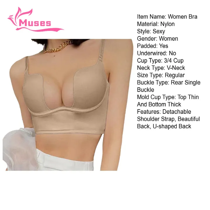 Muses%20Mall%20Women%20Bra%20Women%20Deep%20U%20Neck%20Bra%20Shaper%20Beauty%20Back%20Backless%20Push%20Up%20Spaghetti%20Straps%20Padded%20Brassiere%20U-shaped%20Front%20Bra%20-%20Image%204