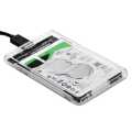 2.5 inch Transparent HDD SSD Enclosure Caddy Case SATA III to USB 3.0 Hard Disk Enclosure Support 2TB Mobile External HDD for Laptop PC. 