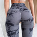 Seamless Tie Dye Bleash Push Up Yoga Leggings For Women High Waist Tummy Control Tight Fitness Workout Gym Sports Pant. 