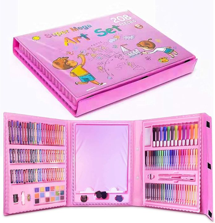 Super%20Mega%20208%20Pcs%20Art%20Set%20Kids%20Childrens%20Colouring%20Drawing%20Painting%20Arts%20&%20Crafts%20Case%20-%20Image%202