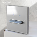 1 2 3 4 Gang 1 2 Way Wall Switch With LED Switch Panel Gray Tempered Glass Button Switch Self Reset Switch 16A Switch. 