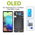 OLED LCD With Frame For Samsung Galaxy A71 A715 isplay Touch Screen Digitizer Assembly Replacement Parts A715F. 