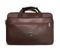 PU-Leather Briefcase for Men Attache Case with Lock Professional 15.4 Inch Laptop Business Work Bags with Luggage Strap Brown/Black. 