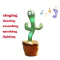 Talking Toy Dancing Cactus Doll Speak Talk Sound Record Repeat Kawaii Cactus Fun Plush Toy Battery Cactus Light Early Education Gift For Kids. 