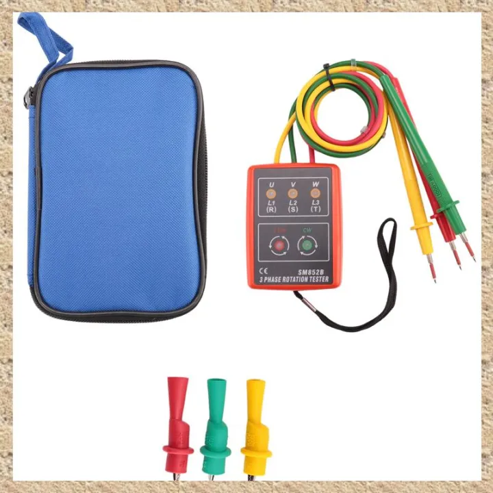New 3 Phase Sequence Rotation Tester Indicator Detector Meter LED ...