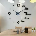 DIY Acrylic Wall Clock Beautiful and Fashionable Simple and Unique Style 3D Numbers and English Words DIY Wall Clock with Frameless Design Wall Decoration. 