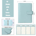 Budget Planner PU Leather A6 Notebook Durable 6-hole design A6 size Budget Planner Binder PU Leather Zipper Closure 6 Hole Binder for Office School Personal finance Budgeting Business meetings. 