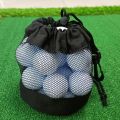 Durable Black Golf Ball Pouch Bag Hanging Plastic Clip Drawstring Storage Golf Balls Storage Bag Net Fabric Golf Pouch Mesh Ball Bag Golf Accessories. 