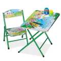 Kid’s Foldable Table & Chair Set / Folding Metal Children’s Furniture / Kids Chair With Table. 