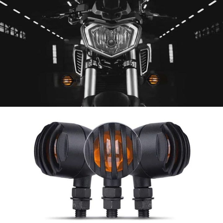 2pcs Universal Mini 12V Flashing Turn Signals Motorcycle LED Lights Amber Blinker Indicator Lamp For Cafe Racer Honda Yamaha - 201355758
