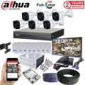 6 Channel Dahua 2MP 20M 1080p Full-Color HDCVI CCTV Camera System With Cables, Power Supply, Monitor & All Accessories  -  CCTV Camera System. 