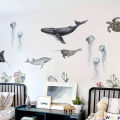Kids Rooms Decoration Underwater World Theme Whale Dolphin Shell Sea Animals DIY Composable Decal Self Adhesive Wall Stickers. 