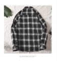 Yfashion Men Cotton Plaid Printing Shirt Fashionable Simple Large Size Casual Loose T-shirt Long Sleeves Cardigan Tops. 
