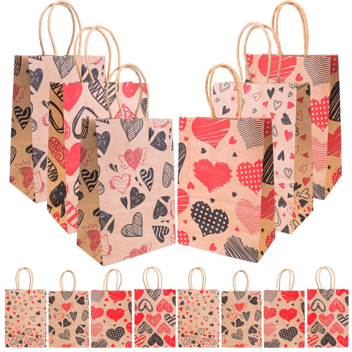 Valentines Day Gift Bag Love Heart Pattern Chocolate Candy Cookie Packaging Bag Wedding Birthday Party Decor Supplies