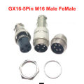 GX16-5Pin M16 Male FeMale two-core Aviation Plug GX16 16mm Circular Joint Aviation Panel adapter Docking Connector Cp-1-202-AB-85 L. 