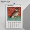 Decorative Calendar 2024 Owl Wall Calendar Beautiful Monthly Organizer for Home Office Thick Paper Exquisite Design Favorite Anniversary Reminder. 