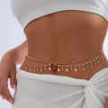 Fashion Shiny Rhinestone Waist Chain For Women Girls Simple Sexy Beach Bikini Multi Layered Rhinestone Star Tassel Body Chains YULING. 