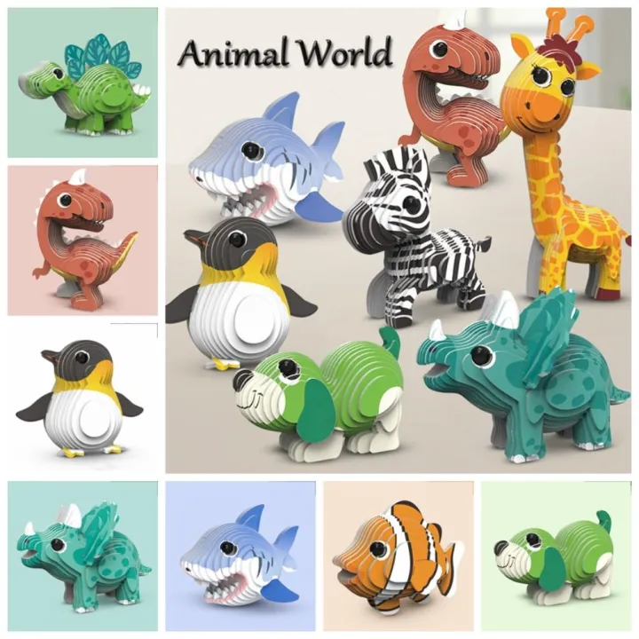 Three-dimensional Model Dinosaur 3D Paper Puzzle Animal Model Toy Paper ...