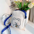 Square Cute Print Phone Bag Rabbit Purse Trendy Girls Crossbody Bags Mini Canvas Bag Cartoon Handbags. 