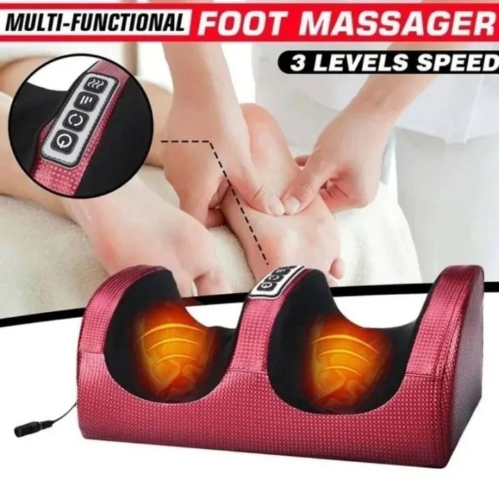 Electric Foot Massager Hot Compress Kneading Roller for  Leg Heating Massage Pain Relief Muscle Stimulation Massager.