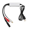 USB 2.0 Sound Capture Card Plug and Play Portable Supports Hot Swap Professional Sound Capture Device Left Right Channel for Tape for CD. 