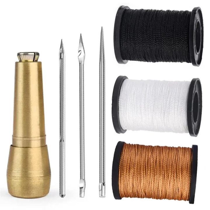 Leather Sewing Kit Leather Awl Set Replaceable Multifunctional Shoes Repair Tool Kit Punch Stitching Needles Sewing LeathercraftHats & Caps