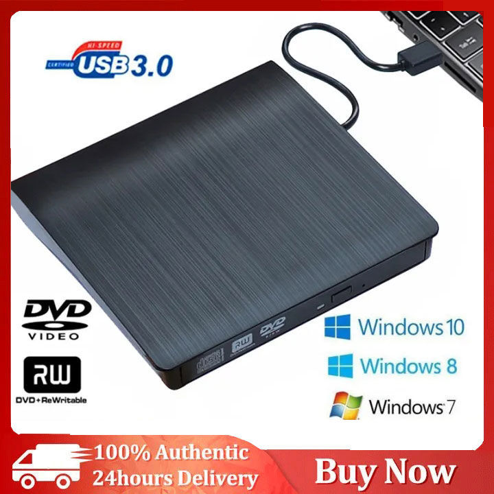 [COD]24hours delivery✅CD DVD Drive External CD Rom Reader Writer Burner Player installer USB3.0/Type-C Optical Drives For PC Laptop Desktop Windows (Plug and play)