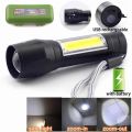 Mini Flashlight COB LED Torch Light Tactical Rechargeable Light Bright Super Lamp USB Zoomable Battery UV Zoom Handheld With Build-in Battery Outdoor 120561164 Flash_LK. 