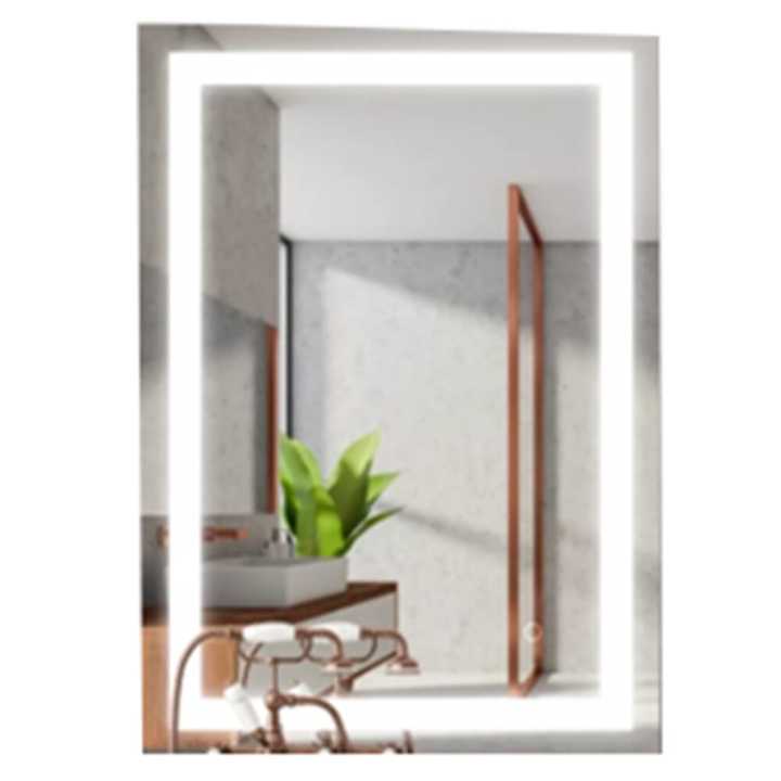 ( 80 X 60 )Bathroom Mirror with Led Light Glass Mirror Square Touch LED MIRROR Anti-fog Easy to install