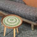 End Table Bedside Table Rattan Side Table for Balcony Room Green Grape 40cm. 