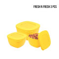 Microwave safe, Freezer Safe Square Plastic Container Set- (3 Pcs Set / 5 Pcs Set). 