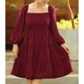 Fashion casual single color frock desaign 2023. 