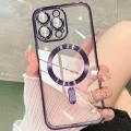 Megnetic Charging Transparent Lens Protector Case For iPhone 11 12 13 14 15 Pro Max Back Cover Wireless Build-in Magsafe Plating Case For Girls Boys New Fashion Cute Design Case. 