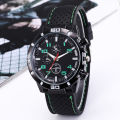 Silicone Band Stitching Fashion Men's Quartz Watch Plastic Box Sports Watch Sports Car Series Watch Men. 