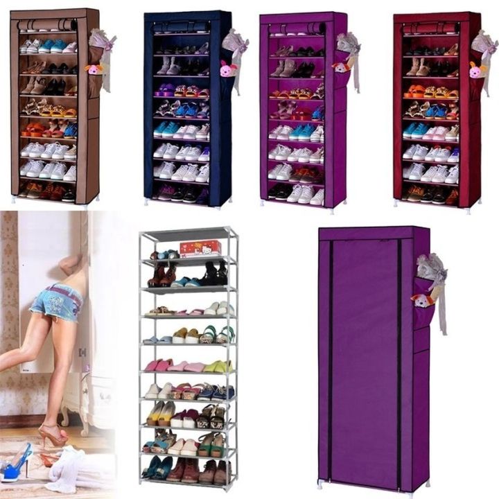 9-LAYER Shoe Rack Dustproof Cover Organizer Up to 27 Pairs Shoerack
