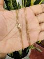 Gold Plated 18/24 Inch 2.5mm Singapore square fox chain with Big Derana Pendant. 