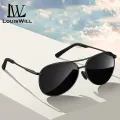 LouisWill Men Sunglasses Frog Mirror Classic Sunglasses Double Beam Frame UV400 Polarized Discoloration Sunglasses Eyewear Ultra Light Elastic Leg Anti Glare Glasses Outdoor Sports Driving Sunglasses. 