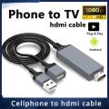 1M Phone To TV Cable HDMI To Cellphone Cable Plug Play 1080P HDMI Connector Usb To Hdmi Adapter. 