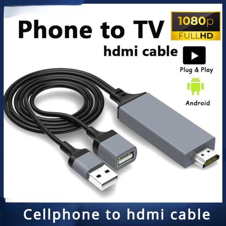 1M Phone To TV Cable HDMI To Cellphone Cable Plug Play 1080P HDMI Connector Usb To Hdmi Adapter