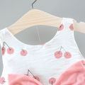 Girl Baby Summer Cherry Dress 1-3 Year Old Baby Strap Dress Girl Summer Dress Trend. 