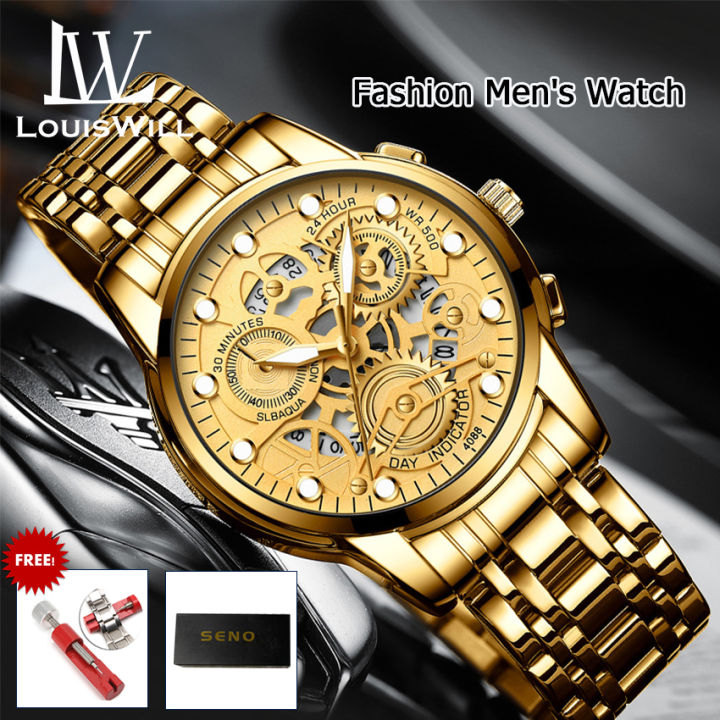 Men Wristwatches Waterproof Luxury Golden Wrist Watch For men Daraz.lk