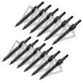 12PK Black 3 Blades Archery Broadheads 100 Grain Screw-In Arrow Heads Arrow Tips. 