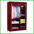 2 Door Storage Wardrobe Foldable and Movable Cloth/Fabric Wardrobe with Zip Up Collapsible Cupboard TBS. 