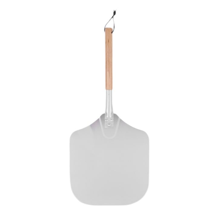 Eckige Pizzaschaufel, Aluminium Pizzaschieber mit Holzgriff