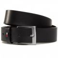 Tommy Black Belt with Premium Synthetic Leather Finish. 