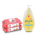 Johnson's Baby Skincare Wipes with Lid, 144's +Johnson's Baby Top to Toe Wash 500ml FROM INDIA(SAM). 