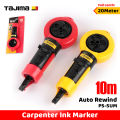 Ink marker 10m automatic rewind chalk line woodworking tool Tajima brand. 