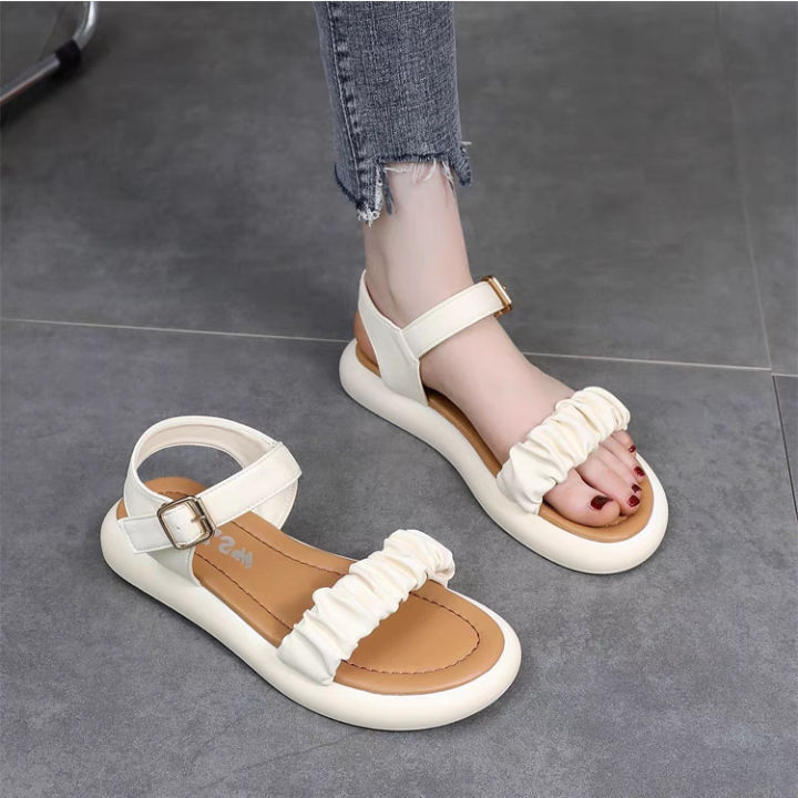 Lightweight%20Flat%20Women's%20Cute%20Platform%20Sandals%20Korean%20Style%20Versatile%20Mid%20Heel%20round%20Head%20Leisure%20Soft%20Bottom%20Beach%20Sandals%20for%20Students%20-%20Image%204