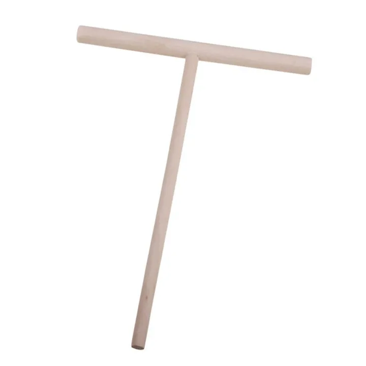 Practial T Shape Crepe Maker Pancake Batter Wooden Spreader Stick Home Kitchen Tool Kit DIY Use